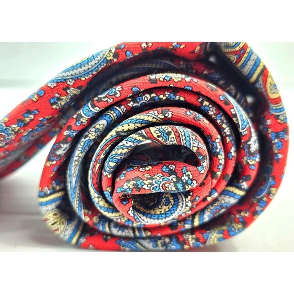 Vintage 1990s Ketch Red Paisley Necktie Silk Mens Tie Y2K - Picture 3 of 5